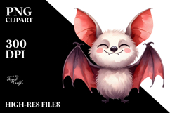 Funny Very Simple Bat, Watercolor PNG Product Image 2