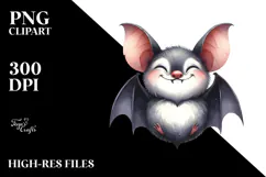 Funny Simple Bat Watercolor PNG Product Image 2