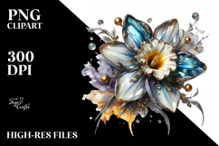Shiny Detailed Narcissus | Sublimation | Clipart Product Image 3