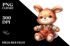 Colorful Plush Bunny with Visible Sews | Sublimation Clipart Product Image 3