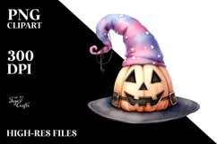 Funny Watercolor Halloween Hat | Sublimation Clipart Product Image 1