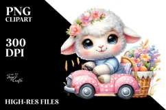 Baby Lamb with Summer Clothes, Vibrant PNG Product Image 2