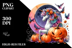 Simple Watercolor Vibrant Drawing Unicorn Clipart Product Image 3
