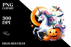 Simple Watercolor Vibrant Drawing Unicorn Clipart Product Image 1