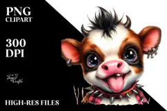 Energetic Baby Cow PNG Product Image 2
