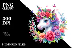Vibrant Baby Unicorn Drawing PNG Product Image 2