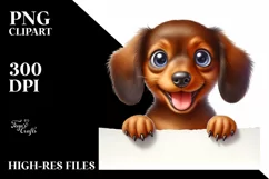 Watercolor Small Baby Dachshund Art Product Image 3
