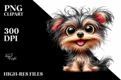 Crazy Yorkipoo Sitting with Popping Eyes | Sublimation | Product Image 1