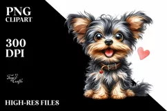 Crazy Yorkipoo Sitting with Popping Eyes | Sublimation | Product Image 1