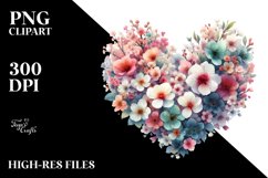 Digital Painting Floral Heart PNG Product Image 2