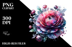 Shiny Like Ranunculus Watercolor Splash | Clipart Product Image 3