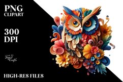 Abstract Vibrant Watercolor Bird with Flowers and Leaves Product Image 3