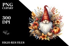 Detailed Autumn Gnome PNG Product Image 3