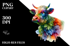 Vibrant Cow with Plant Leaves, 20 oz Tumbler Product Image 2