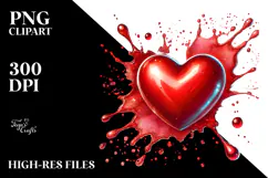 Painted Heart with Glossy Finish PNG Product Image 2
