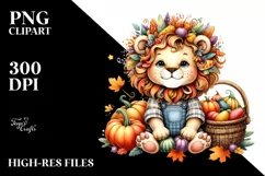 Quirky Baby Lion with Vegetables | Sublimation | Clipart Product Image 3