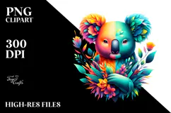 Vibrant Koala with Flowers, 20 oz Tumbler Product Image 2
