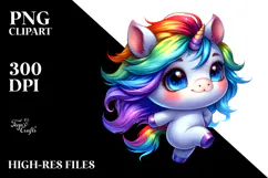 Cute Baby Unicorn Dancing PNG Product Image 2