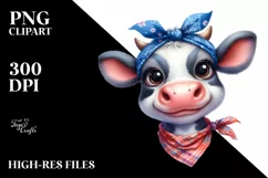 Enthusiastic Cow Houswife Bandana | Sublimation | Clipart. Product Image 3