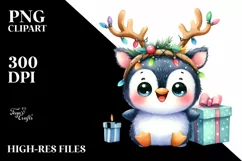cute Baby Watercolor Penguin PNG Product Image 3