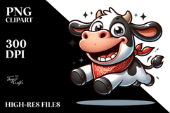 Crazy Cartoon Cow PNG Product Image 2