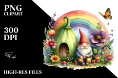 Colorful Gnome House Vegetable Illustration Rainbow Clipart Product Image 2