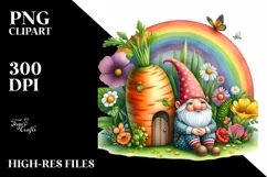 Colorful Gnome House Vegetable Illustration Rainbow Clipart Product Image 1