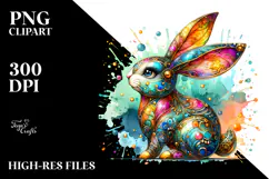 Colorful Bunny PNG Product Image 2