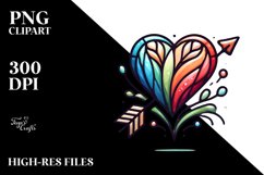 Paint Brush Style Stained Heart PNG Product Image 2