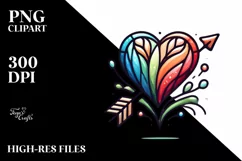 Paint Brush Style Stained Heart PNG Product Image 2