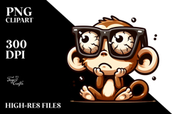 Ridiculously Cute Cartoon Monkey with Oversized Sunglasses Product Image 2