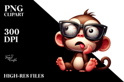 Ridiculously Cute Cartoon Monkey with Oversized Sunglasses Product Image 2