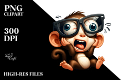 Cute Cartoon Monkey Sunglasses PNG Product Image 2