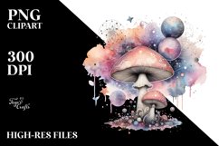 Mystical Mushroom,Watercolor Splash PNG Product Image 3