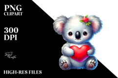 Baby Koala with Big Heart PNG Product Image 2
