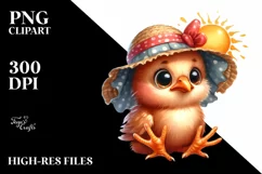Funny Baby Hen Sun Hat Goofy Smile | Clipart Product Image 3