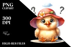 Funny Baby Hen Sun Hat Goofy Smile | Clipart Product Image 1