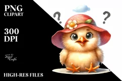 Funny Baby Hen Sun Hat Goofy Smile | Clipart Product Image 1