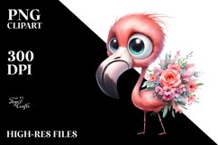Funny Baby Flamingo Clipart Product Image 3