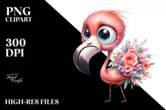Funny Baby Flamingo Clipart Product Image 3