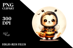 Cute Baby Bee Halloween Clipart PNG Product Image 2
