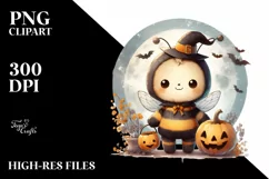 Cute Halloween Baby Bee PNG Product Image 3