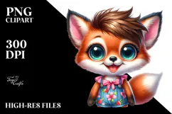 Cute Baby Fox at the Beach, PNG Product Image 2