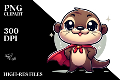 Silly Otter in Superhero Cape Product Image 2