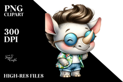 Baby Rhino Dressed for the Beach PNG Product Image 2