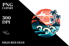 Retro Island Waves Clipart, 20 oz Tumbler Product Image 2