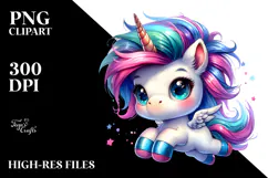 Cute Unicorn Jumping PNG Product Image 2