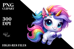Cute Unicorn Jumping PNG Product Image 2