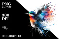 Grunge Bird Painting PNG Product Image 2