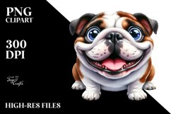 Crazy Bulldog Sitting Looking Up | Sublimation | Clipart Product Image 3
